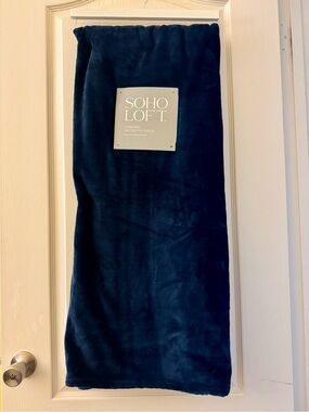 Navy Plush Decorative Throw Blanket - Luxuriously Soft